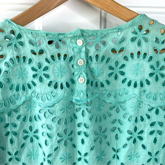 J.Crew New Eyelet Scalloped Shift Dress with Pockets Mint Size 0P - Picture 7 of 12